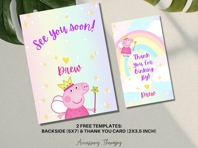 Peppa Pig DIY Template Invitation Invite Birthday - Etsy