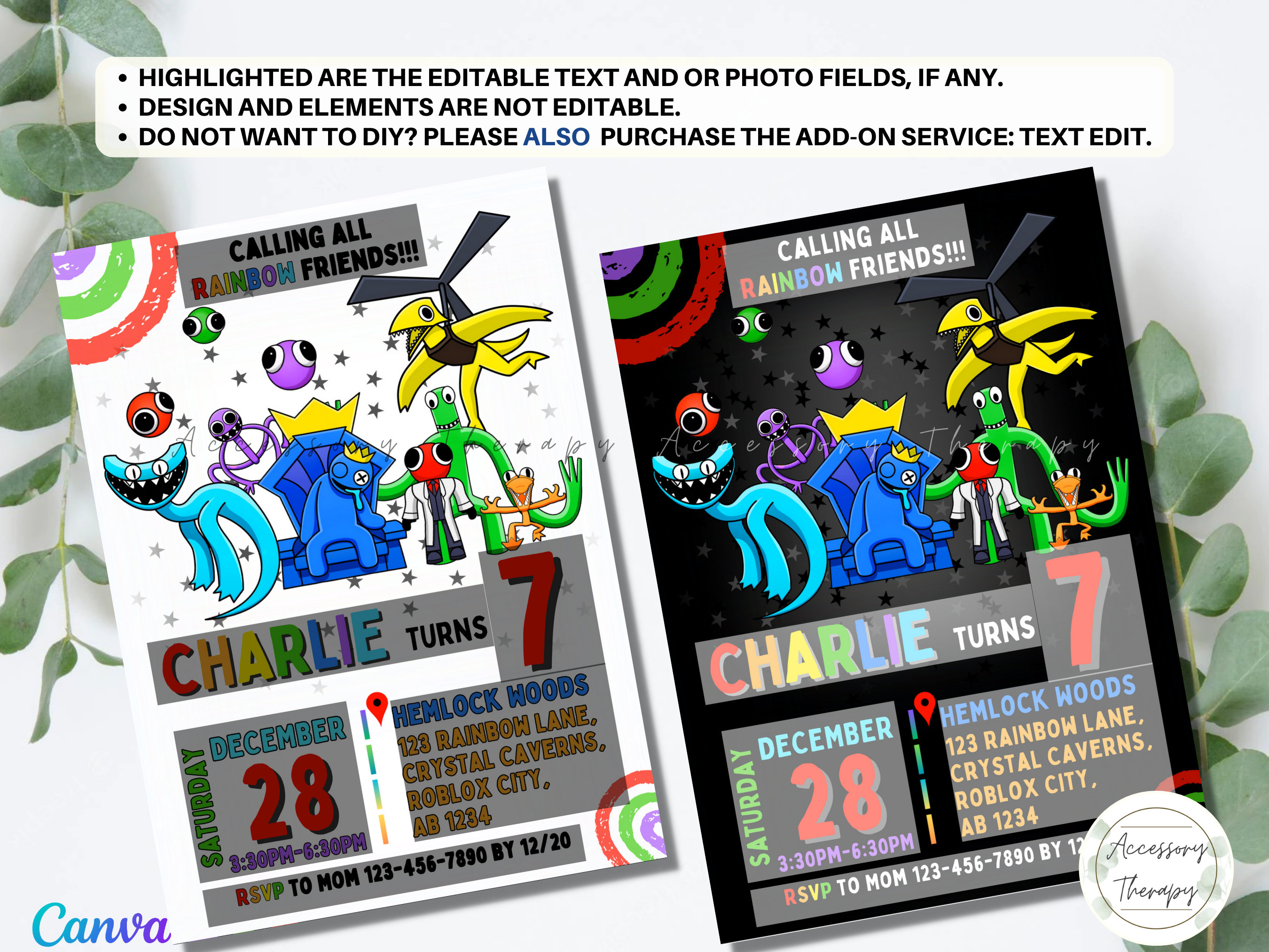 Roblox Rainbow Friends Birthday Invitation - oscarsitosroom, awsome price  6.00$