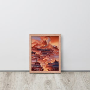 Nación de fuego, nación de fuego avatar, arte de pared, decoración de pared, arte, póster de papel fotográfico enmarcado