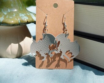Gargoyle Earrings - faux leather - lightweight