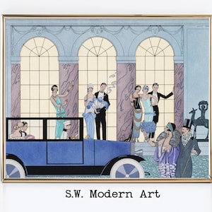 Vintage Art Deco Painting | 1920&#39;s Party Scene | Digital Download  | Printable Wall Art