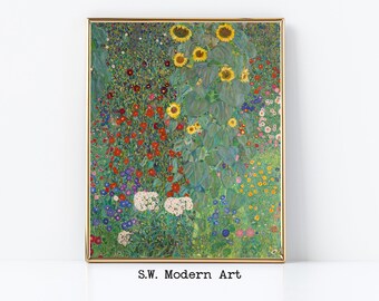 Contemporary Art Flower Garden Painting | Digital Download | Printable Wall Art