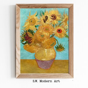 Sunflower in Vase | Abstract Painting | Van Gogh | Printable Wall Art | Digital Download