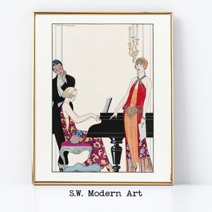 Art Deco Painting | Vintage 1920s Portrait | Digital Download  | Printable Wall Art