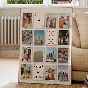 Custom Playing Card Collage Template | CANVA Template | Dorm Room Decor | Best Friend Gift Idea For Her | Friendship Wall Art Personalized