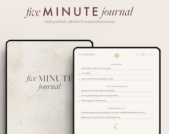 Five Minute Journal, Gratitude Digital Journal, Five Minute Journal Digital PDF, Daily Digital Journal, Ipad Goodnotes Notability