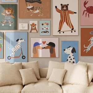 Bundle of 100 Nursery Prints Kids Room Wall Art Collection Baby Room Decor Playful Animal Prints Eclectic Nursery Wall Art Etsy