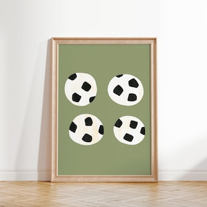 Voetbal print, kunst aan de muur sport kinderkamer, jongens kamer decor, babyshower cadeau, digitale download, groene kinderkamer, decor speelkamer