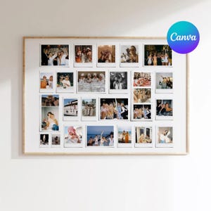 Custom Polaroid Photo Collage, CANVA Template Personalized Wall Art, Memory Keepsake Collage, Custom Photo Print, Retro Photo Display,