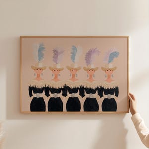 Western Showgirl Wall Art, Cowgirl Fashion Print, Living Room Decor, Digital Download, Pink Bedroom Art, Feather Hat Printable, Rodeo Art