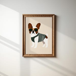 Decorazione murale con bulldog francese, decorazione per la cameretta dei bambini, poster con animali per la cameretta dei bambini, regalo per gli amanti dei cani, decorazione murale per la sala giochi, stampabile per la cameretta dei ragazzi