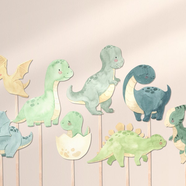 Centres de table de dinosaures, faveurs de douche de bébé de dinosaures, gâteaux dino, garçon de douche de bébé, douche de bébé de dinosaure, décor de fête de dinosaure