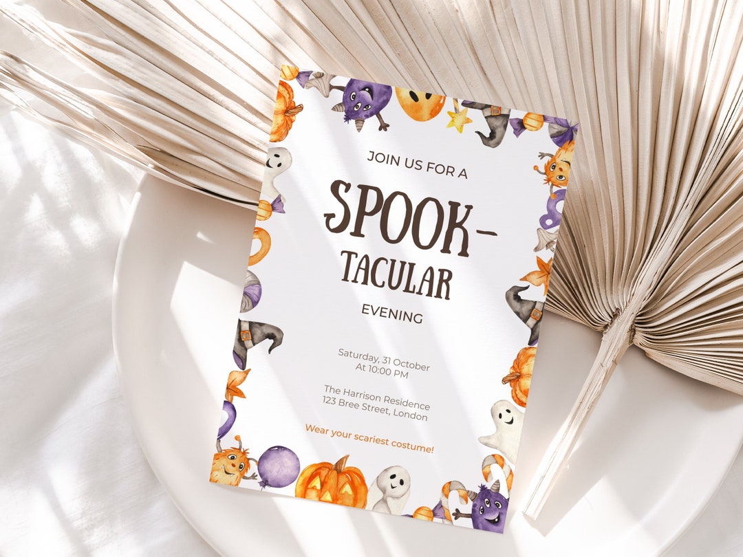 Editable Halloween Spooktacular Party Invitation, Halloween Party ...