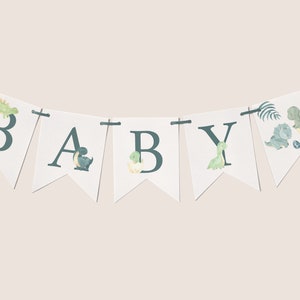Dinosaur Baby Shower Banner Decorations Gender Neutral Baby Shower Garland Decor Dinosaur Shower Theme Instant Download