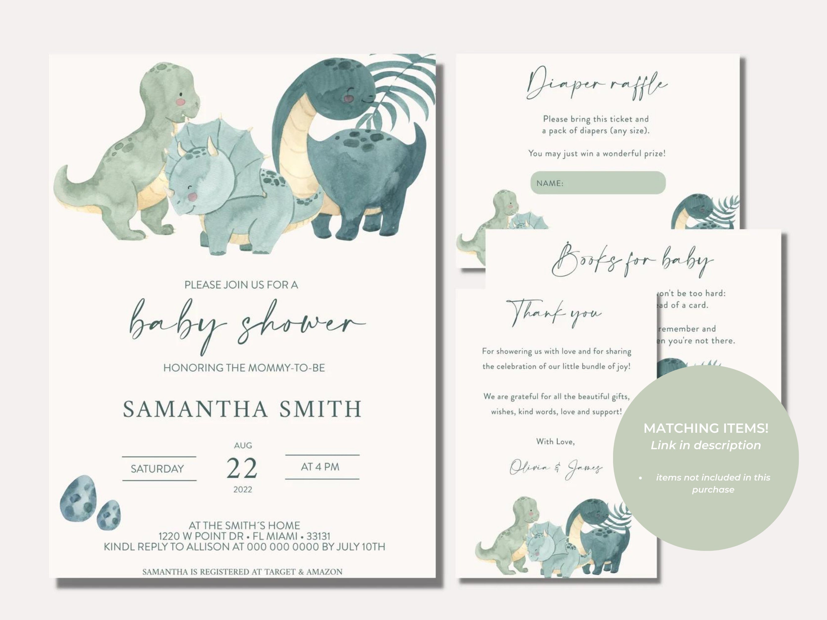 Dinosaur Water Bottle Labels, Digital File, Editable Printable, Baby ...