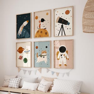 Weltraum Abenteuer Wand Kunst Bündel von 20, Kinderzimmer Weltraum Drucke, Astronaut Kinderzimmer Dekor, Weltraum Tiere, druckbare Kunst digitaler Download
