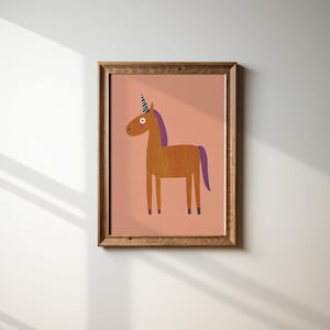 Colorful Unicorn Art Print | Magical Unicorn Illustration for Nursery Wall Art | Kids Room Decor | Cute Animal Art for Girls Room