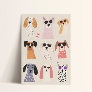 Puppy Wall Art Print, Cute Dog Illustration, Kids Room Poster, Nursery Animal Decor, Whimsical Pet Art, Colorful Dog Lover Gift, Playful Dog
