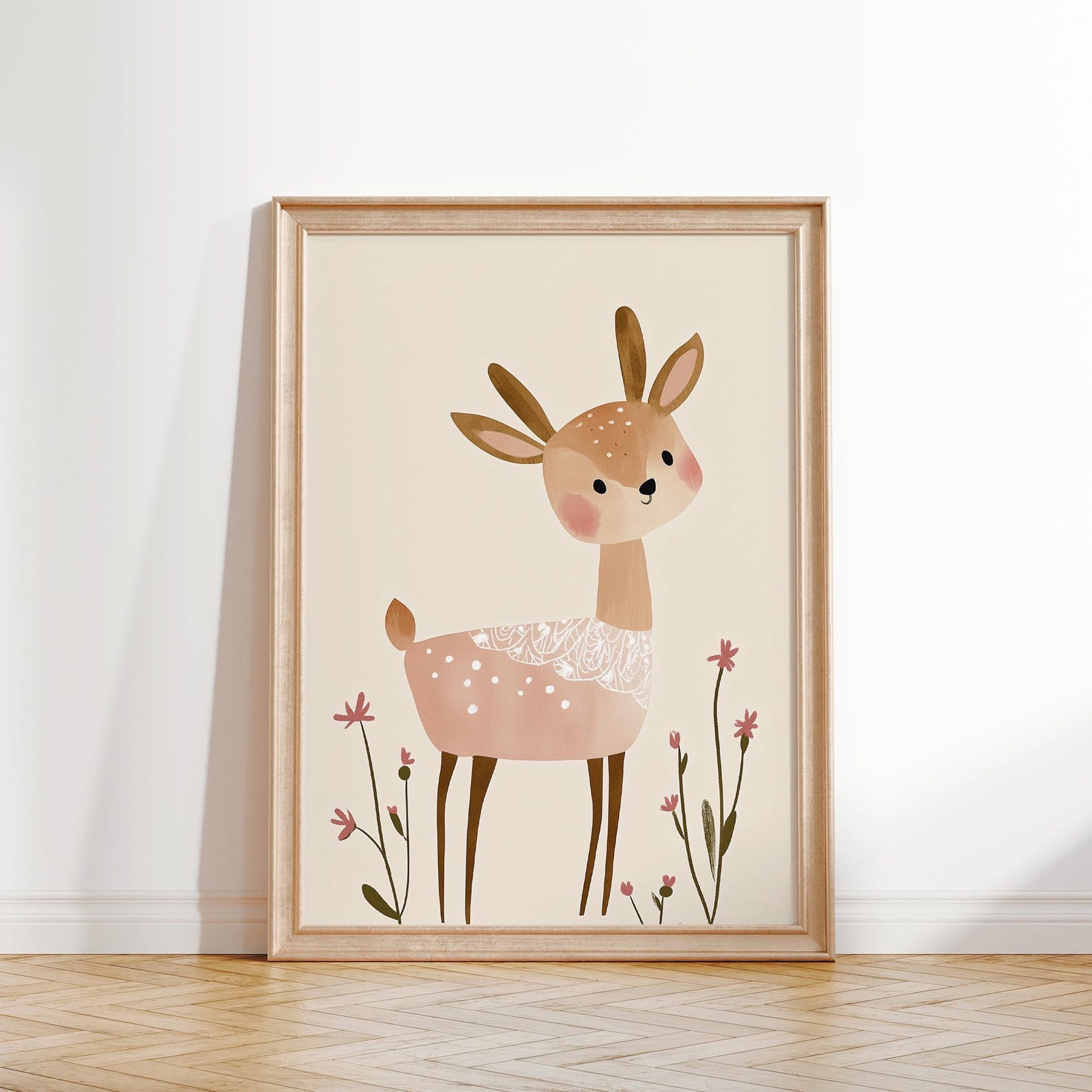 Fawn Wall Art, Nursery Animal Print, Woodland Theme Decor, Kids Room