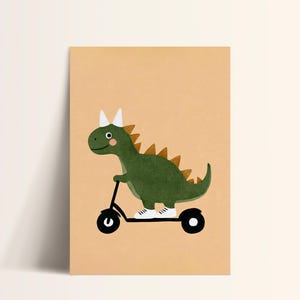 Trendy Dinosaur Wall Art, Kids Room Decor, Playful Toddler Room Poster, Nursery Printable Art, Boys Dinosaur Wall Poster