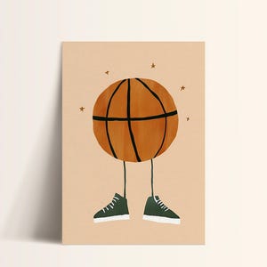 KidsBasketball Kinderzimmer Kunst | Sport-Kinderzimmer-Wanddeko | Jungen Spielzimmer Druck | Moderne Kinder Kunst | Digitaler Download