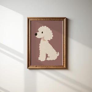 Minimalist Poodle Nursery Wall Art | Elegant Dog Print for Kids Room and Playroom | Modern Animal Digital Download | Cute Dog Decor