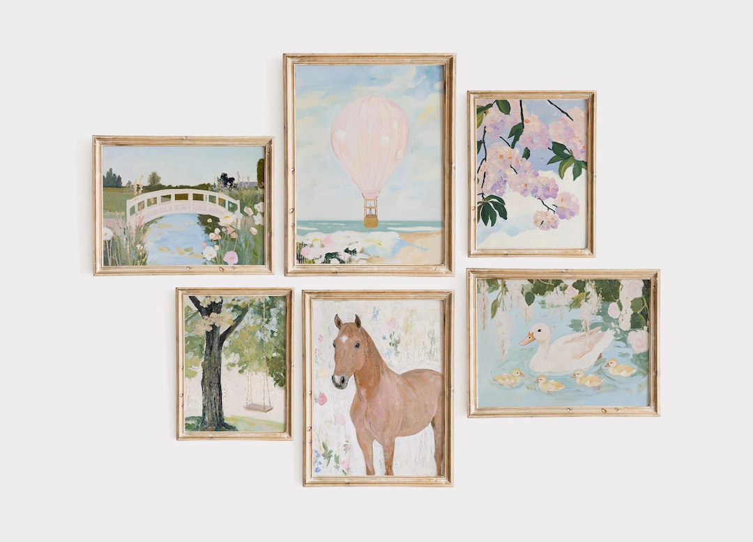 60 Vintage Nursery Wall Art Prints Bundle, Woodland Animal Digital ...