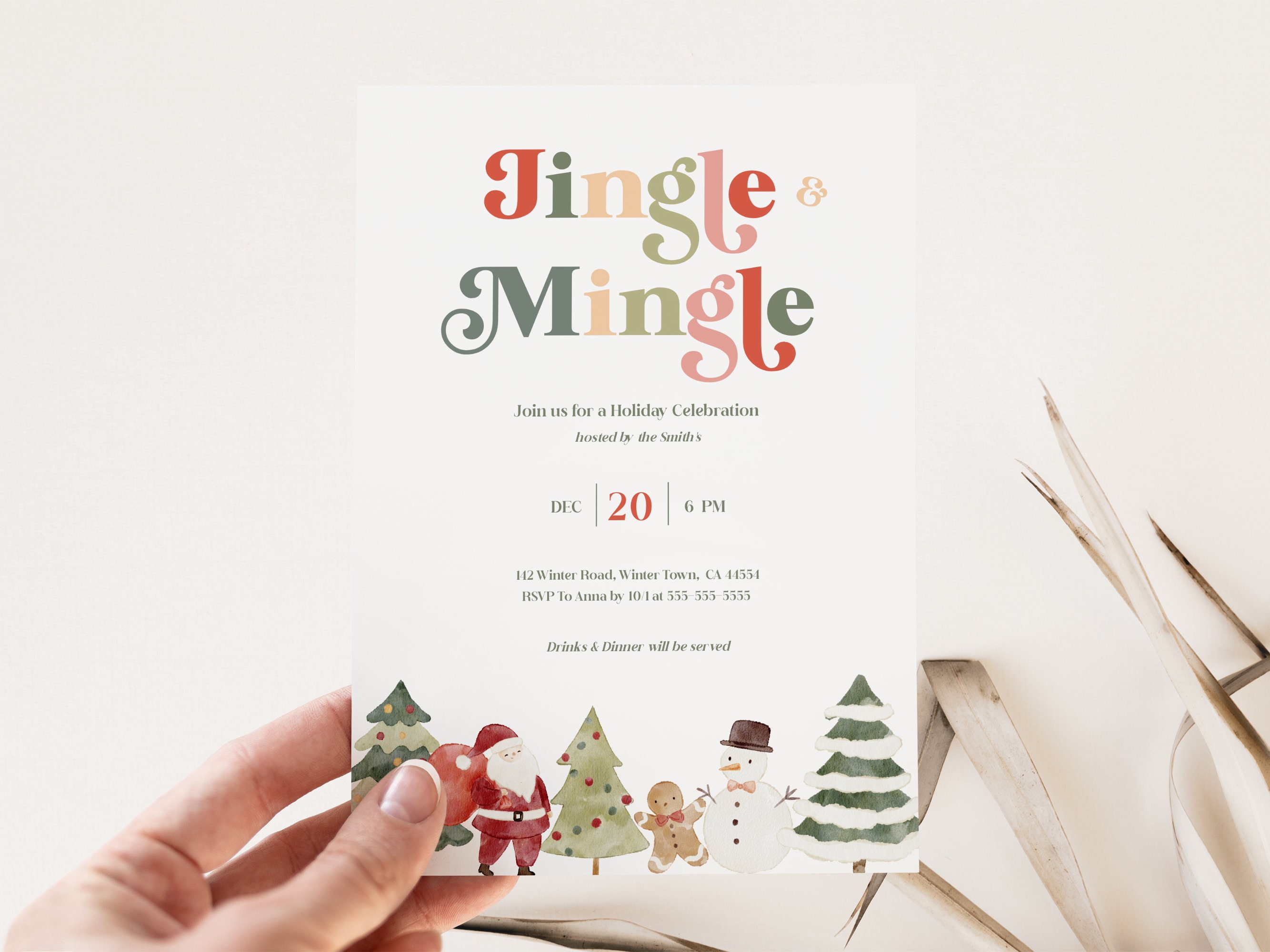 Editable Jingle and Mingle Party Invitation Template Holiday - Etsy