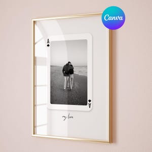 Valentine's Day Gift For Her CANVA Template Personalized Gift Custom Playing Cards Photo Print Wall Art Unique Couples Gift Romantic Gift