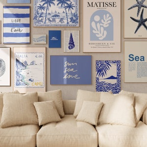 Coastal Wall Art Set of 100 Prints, Seascape Gallery Wall Art, Beachhouse Decor, Nautical Prints, Blue Coastal Prints, Digital Download