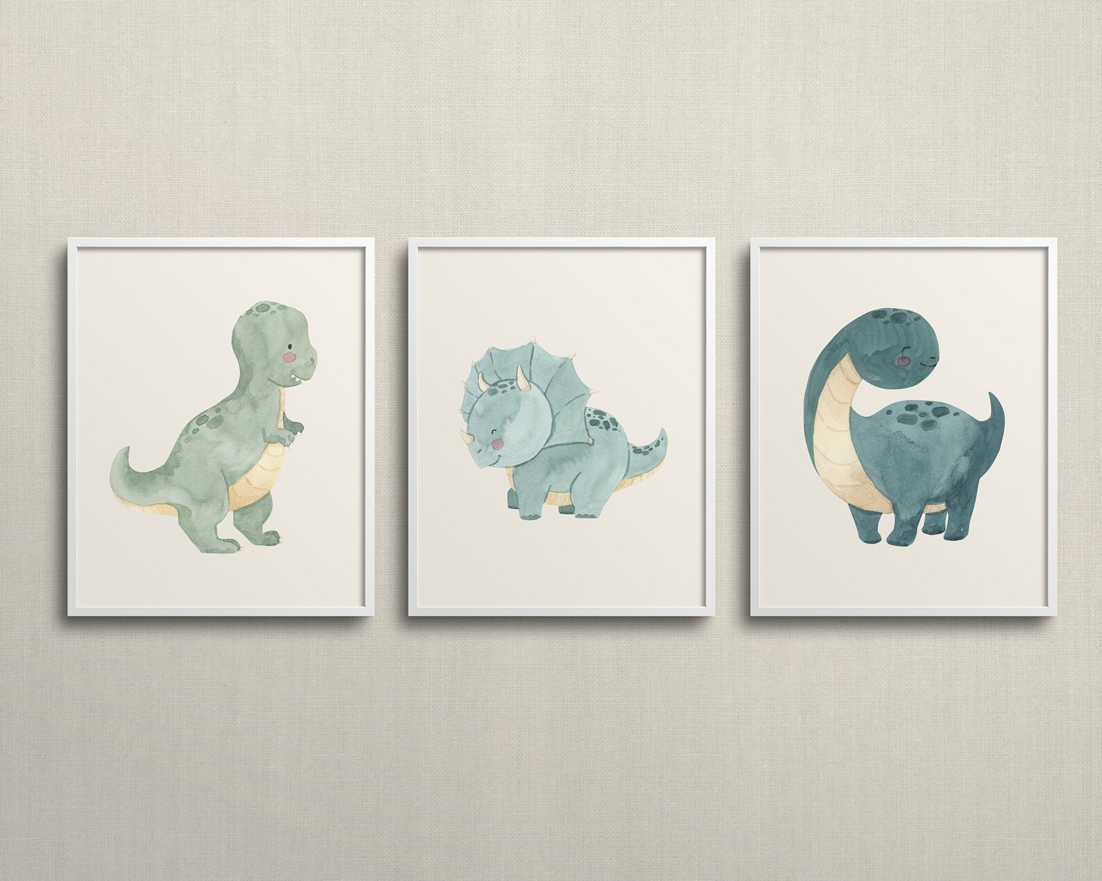 Dinosaur Nursery Wall Art Dinosaur Set of 3 Printable Wall - Etsy