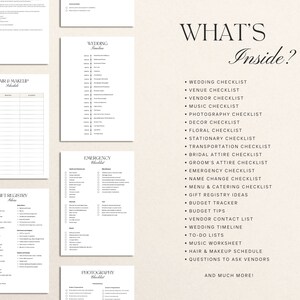 Printable Wedding Checklist, Wedding Planner Checklist, Wedding ...