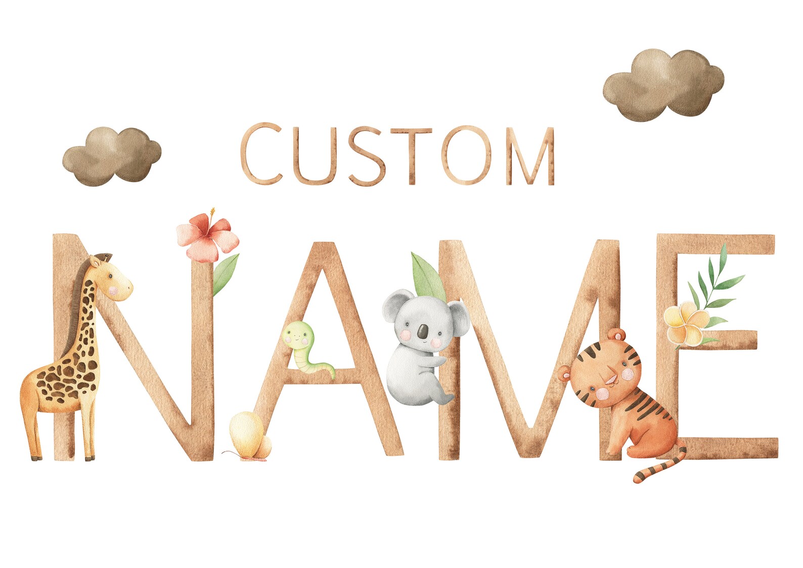Digital Print Custom Name Poster Baby Shower Nursery Wall Etsy