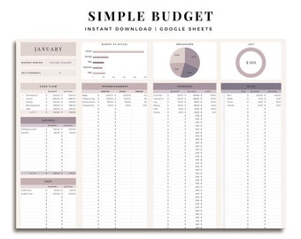 Simple Budget Template Google Sheets, Paycheck Budget Planner, Weekly Biweekly Monthly Budget Planner