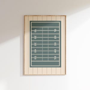 Football Field Wall Art, American Football Print, Sports Room Decor, Green Field Digital Download, Boys Bedroom Art, Modern Sports Print