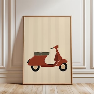 Vintage Vespa Print | Classic Scooter Art | Italian Scooter Poster | Retro Vespa | City Ride Decor | European Style | Digital Download