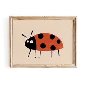 Ladybug Wall Art Print, Nursery Insect Decor, Kids Room Digital ...