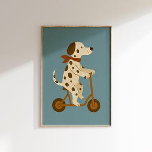 Dalmatiner Hund Roller Poster | Kinderzimmer Kunst | Kinderzimmer Dekor Digitaler Download | Tier Transport | Sofortiger Druck | Hundeliebhaber