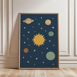 Solar System Planets Wall Art Print Digital Download Kids Room Decor Space Nursery Printable Planet Theme Boys Girls Bedroom Astronomy