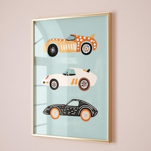 Race Car Wall Art, Kids Room Car Print, Playroom Car Poster, Boys Room Decor, Gender Neutral Nursery Art, Toddler Room Race Car Poster