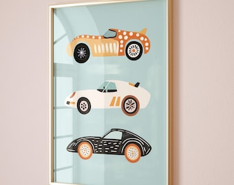 Race Car Wall Art, Kids Room Car Print, Playroom Car Poster, Boys Room Decor, Gender Neutral Nursery Art, Toddler Room Race Car Poster