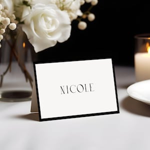 Bruiloft plaatskaarten afgedrukt, minimalistische plaats kaartsjabloon, bruiloft naamkaartjes, chique bruiloft, Instant Download afdrukbare BEWERKBARE W01