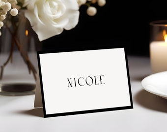 Wedding Place Cards Printed, Minimalist Place Card Template, Wedding Name Cards, Chic Wedding, Instant Download Printable EDITABLE W01