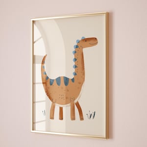 Whimsical Dinosaur Nursery Wall Art | Cute Dino Animal Print for Kids Room and Playroom | Boys Room Dinosaur Art | Digital Download