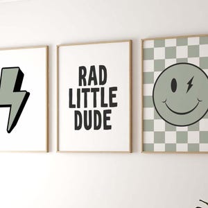 Rad Little Dude wall art set – cool boys room printable posters with bold typography, perfect for playrooms, bedrooms, and modern teen decor.