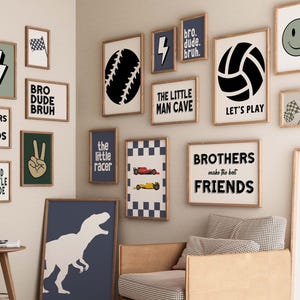 Rad Little Dude wall art set – cool boys room printable posters with bold typography, perfect for playrooms, bedrooms, and modern teen decor.