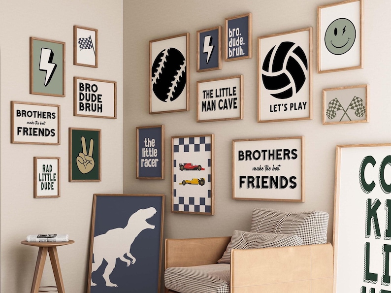 Rad Little Dude wall art set – cool boys room printable posters with bold typography, perfect for playrooms, bedrooms, and modern teen decor.