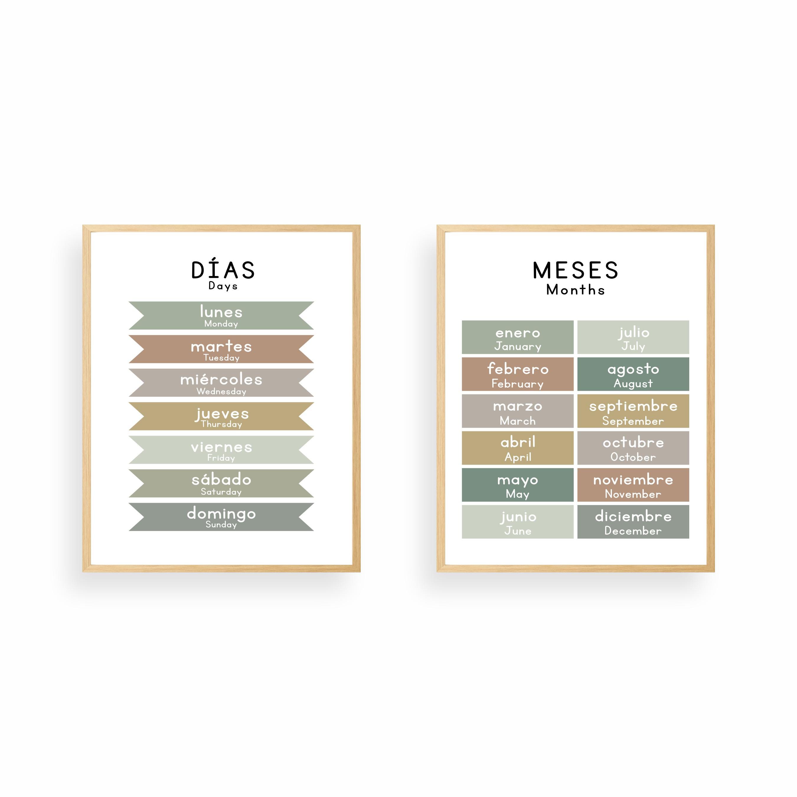 Bilingual Spanish English Educational Posters | Spanish Learning ...