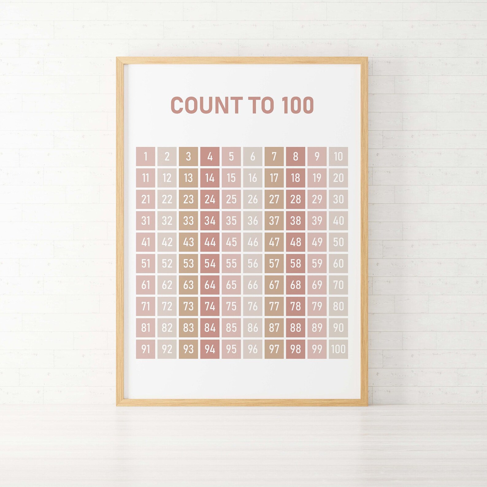 Neutral Count to 100 Poster, Homeschool Print, Educational Printable ...