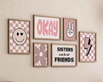 Girls Room Printable Wall Art Bundle Of 100 Printable Posters for Teen Bedroom, Dorm, or BFF Gift | Aesthetic Quotes | Instant Download